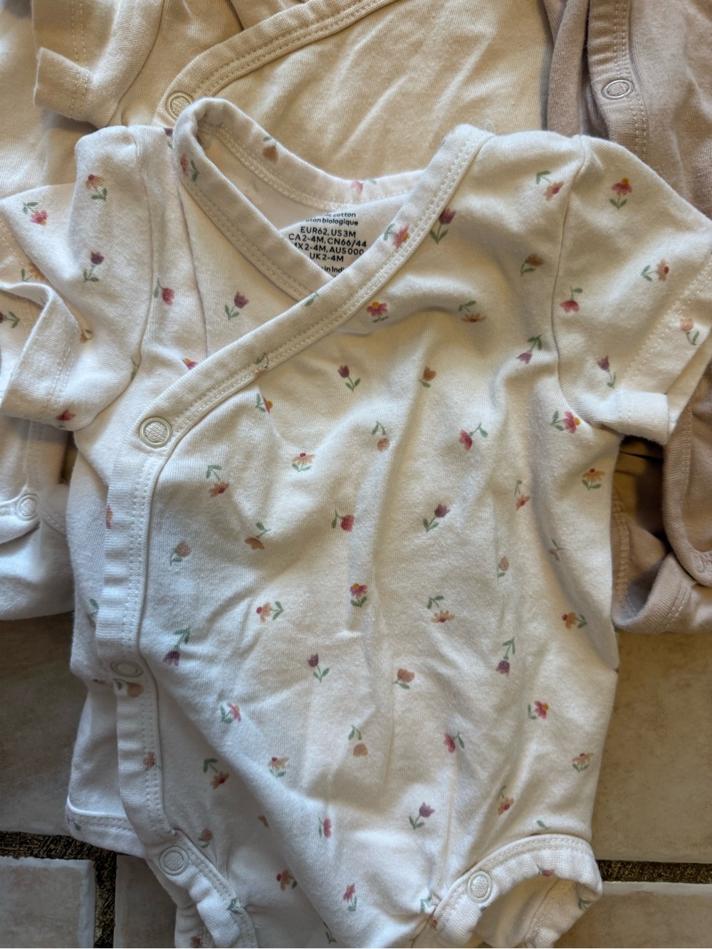 H&M Baby Girls Wrap-Front One-Piece Bodysuits bundle